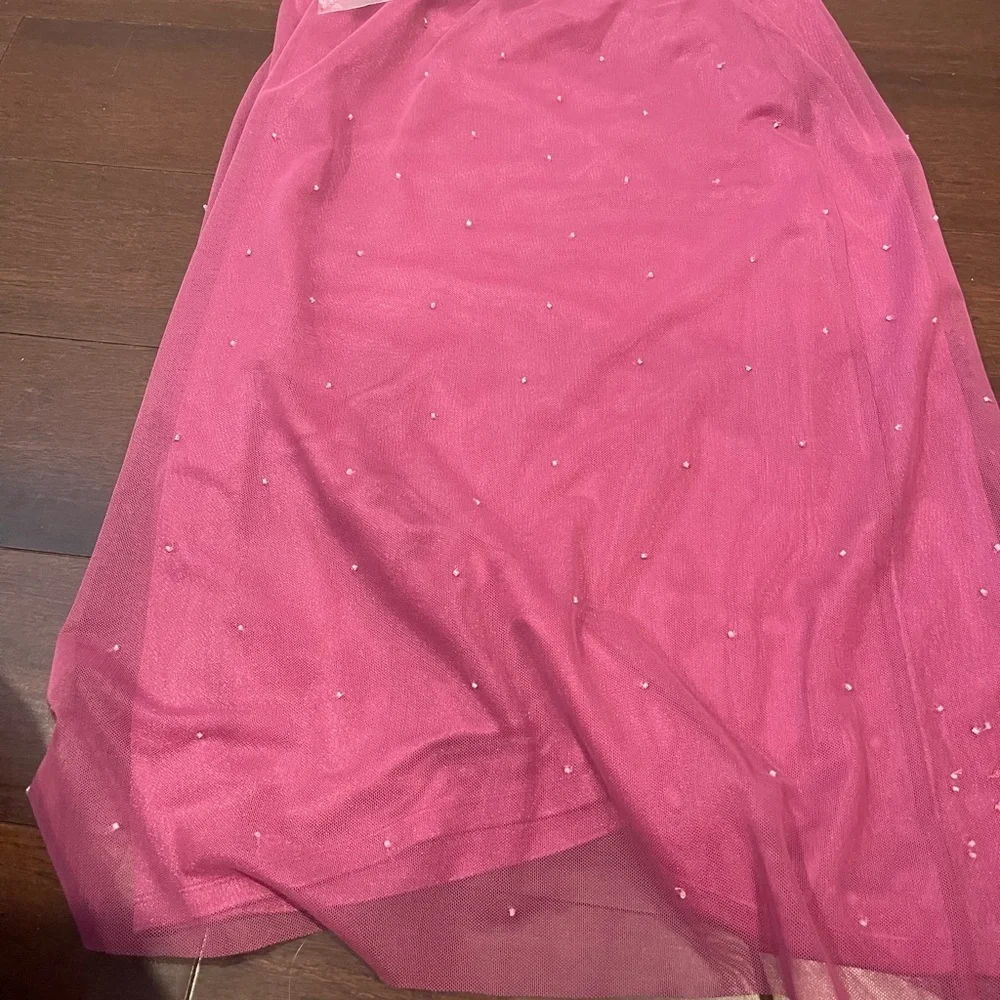 nwt vintage retro bcbg max azria collection pink Embroidered tulle floral Skirt